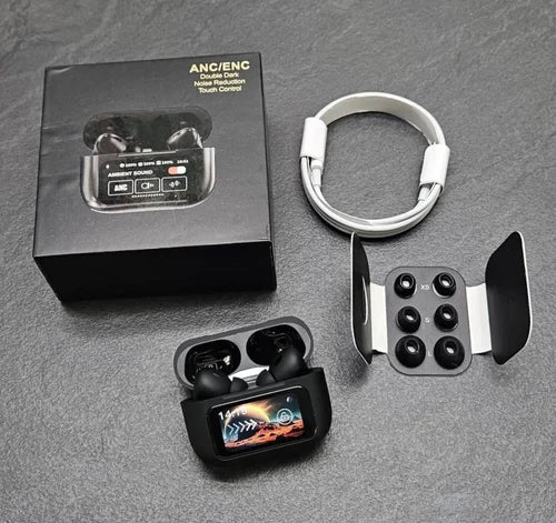 A9 Pro ANC Earbuds Touch Screen Display