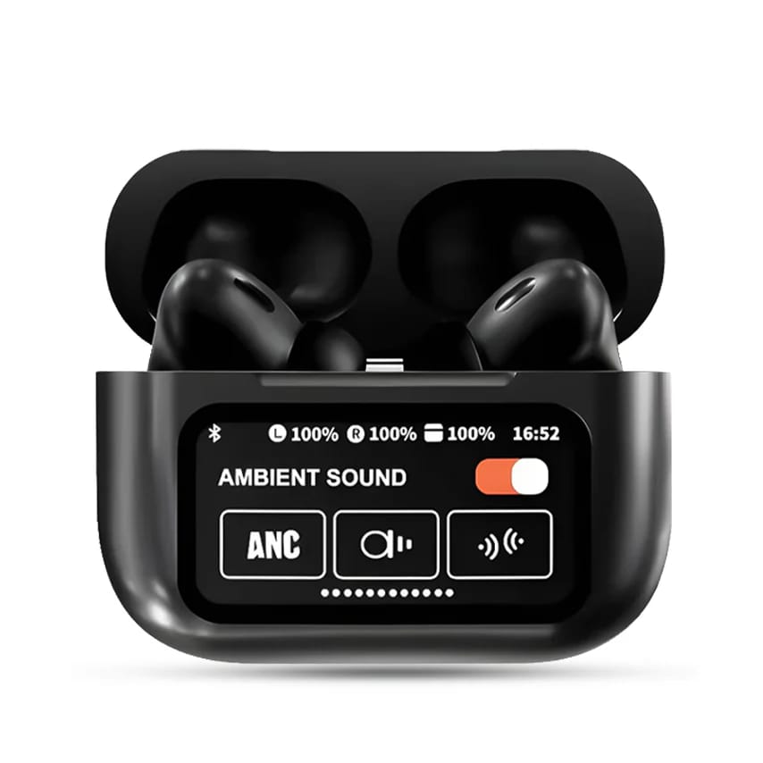 A9 Pro ANC Earbuds Touch Screen Display